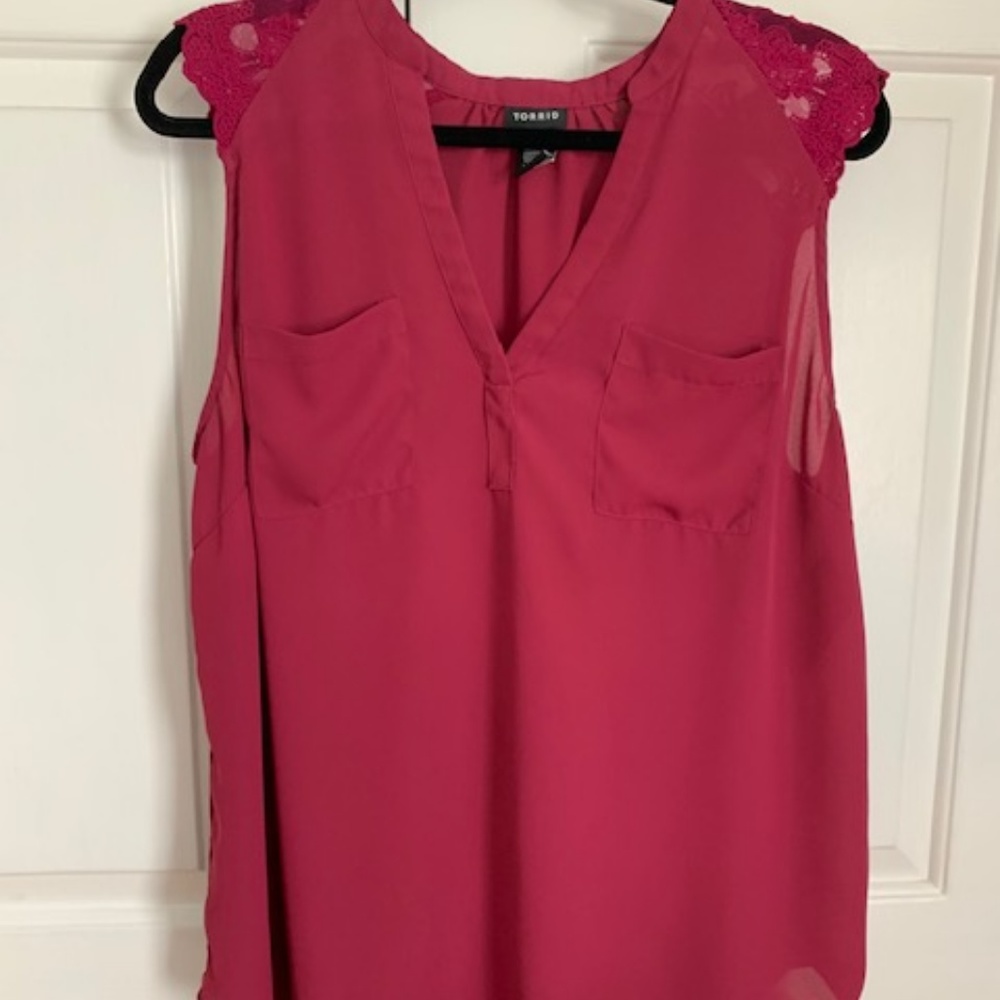 Torrid | Georgette Lace Sleeveless Pullover Blouse
